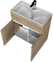 Тумба с раковиной 1MarKa Mira 60 подвесная Дуб Сонома арт-У75337 — фото 2, Тумбы с раковиной