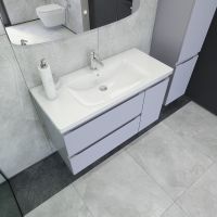 Тумба под раковину Caprigo Forte 100 подвесная Серая матовая арт-36115R-SF028 — фото 2, Тумбы под раковину