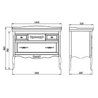 Комплект мебели для ванной ASB-Woodline Модерн 105 Рошфор с Белой патиной арт-11246+21360+11231 — фото 9, Комплекты мебели для ванной