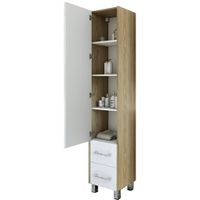 Шкаф пенал Sanflor Ларго 40 L Швейцарский вяз Белый арт-Н0000000028 — фото 2, Пеналы для ванной комнаты