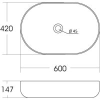 Раковина-чаша Orange 60 Белая глянцевая арт-B08-600W — фото 8, Раковины накладные