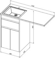Тумба под раковину Aquanet Токио 110 Белая арт-237744 — фото 5, Тумбы под раковину