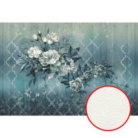 Фреска Ortograf Splendo 31727 Фактура флок FLK Флизелин (4*2,7) Бирюзовый, Цветы арт-31727 (флок FLK) — фото 1, Фрески