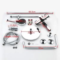 Душевая система Frap Черная матовая Хром арт-F2442 — фото 6, Душевые стойки