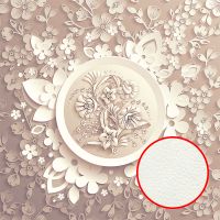 Фреска Ortograf 3D 30747 Фактура флок FLK Флизелин (2,7*2,7) Бежевый, Цветы/Абстракция арт-30747 (флок FLK) — фото 1, Фрески