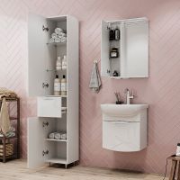 Зеркало со шкафом Volna Adel 50 L с подсветкой Белое арт-zsADEL50.L-01 — фото 7, Зеркальные шкафы в ванную