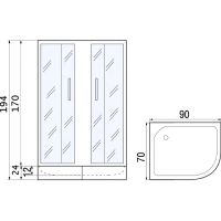 Товар: Душевой уголок River Don 90x70 МТ L/R без поддона арт-10000001347 - фото 2 Душевой уголок River Don 90x70 МТ L/R без поддона арт-10000001347 — фото 2, Асимметричные душевые уголки
