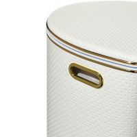 Корзина для белья Geralis Punto Белая, кант Золото, полукруглая арт-PWG-O — фото 4, Корзины для белья