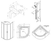 Товар: Комплект душевого уголка AM.PM Gem с поддоном с мебелью с унитазом с комплектом смесителей с душевым гарнитуром и аксессуарами арт-UK91SA - фото 12 Комплект душевого уголка AM.PM Gem с поддоном с мебелью с унитазом с комплектом смесителей с душевым гарнитуром и аксессуарами арт-UK91SA — фото 12, Душевые уголки четверть круга