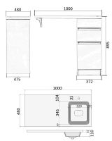 Тумба с раковиной Orange Optima 100 Белый глянец арт-OP-40TUW+RAR — фото 8, Тумбы с раковиной