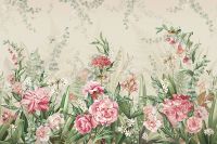 Фреска Ortograf Aurora 34106 Фактура бархат FX Флизелин (4,5*3) Бежевый/Зеленый/Розовый, Цветы арт-34106 (бархат FX) — фото 2, Фрески