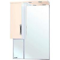 Зеркало со шкафом Bellezza Лагуна 65 с подсветкой L Бежевое Белое арт-4612110002070 — фото 1, Зеркальные шкафы в ванную