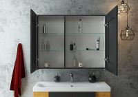 Зеркальный шкаф Континент Mirror Box black Led 100 с подсветкой Черный арт-МВК051 — фото 10, Зеркальные шкафы в ванную