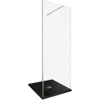 Душевая перегородка Allen Brau Infinity 1 80 профиль Серебро браш стекло прозрачное арт-3.21001.BA — фото 3, Душевые перегородки