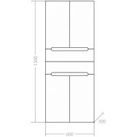 Шкаф пенал СанТа Лондон 60 подвесной Белый арт-524002 — фото 3, Пеналы для ванной комнаты