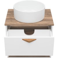 Тумба под раковину Brevita Bergen 60 подвесная Белая матовая Дуб Галифакс олово арт-BER-07060-19-01-1Я — фото 5, Тумбы под раковину