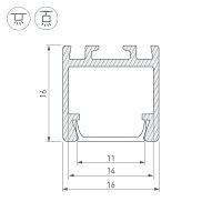 Профиль алюминиевый Arlight накладной для контурной подсветки Серебристый арт-021648 — фото 4, Профили для светодиодных лент