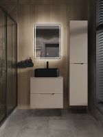 Тумба с раковиной Orange Line 60 подвесная Латте матовый арт-Li-60TuLMDF+B02-460MB — фото 5, Тумбы с раковиной