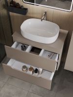 Тумба с раковиной Orange Line 80 подвесная Латте матовый арт-Li-80TuLMDF+B08-600W — фото 4, Тумбы с раковиной