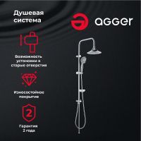 Душевая система Agger Retro Хром арт-A1993500 — фото 1, Душевые стойки
