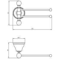 Полотенцедержатель Migliore Provance поворотный Хром арт-17669 — фото 3, Полотенцедержатели