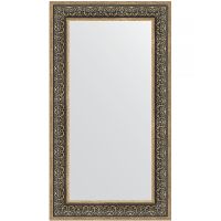 Зеркало Evoform Definite 113х63 в багетной раме - Вензель серебряный 101 мм арт-BY 3096 — фото 1, Зеркала в ванную комнату