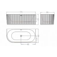 Акриловая ванна Esbano Bagama 170x80 L без гидромассажа арт-ESVABAGAL — фото 4, Акриловые ванны