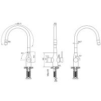 Смеситель для кухни Paulmark Salix Золото Белый арт-Sa213419-Gw — фото 11, Смесители для кухни