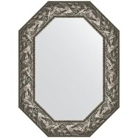 Зеркало Evoform Polygon 78х58 в багетной раме - Византия серебро 99 мм арт-BY 7225 — фото 1, Зеркала в ванную комнату