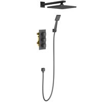 Душевая система Timo Tetra-Thermo с термостатом Черный арт-SX-0179/03SM — фото 1, Встраиваемые душевые комплекты