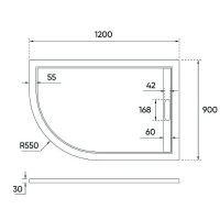 Душевой поддон из искусственного камня Veconi Tezeo 120x90 L Белый арт-TZ06L-12090A-01-19C3 — фото 3, Душевые поддоны из искусственного камня