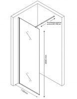 Душевая перегородка Berges Sky 110 профиль Хром стекло прозрачное арт-064004 — фото 3, Душевые перегородки