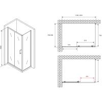 Душевой уголок Abber Schwarzer Diamant 120x80 профиль Черный стекло прозрачное арт-AG30120B5-S80B5 — фото 5, Прямоугольные душевые уголки