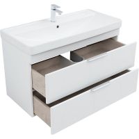 Тумба под раковину Aquanet Ирис new 100 подвесная Белый глянец арт-339280 — фото 8, Тумбы под раковину