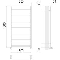 Водяной полотенцесушитель Terminus Палермо П13 500х1000 Хром, нижнее подключение, G 1/2" ВР, с комплектом вентилей арт-4670078530769 — фото 4, Водяные полотенцесушители