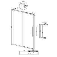 Душевая дверь Grossman Cosmo 120 профиль Хром стекло прозрачное арт-100.K33.02.120.10.00 — фото 11, Раздвижные душевые двери