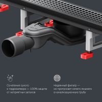 Душевой лоток AM.PM MasterFlow 60 с Черной матовой решеткой Cut Gradient арт-W01SC-P11-060-01BM — фото 14, Душевые лотки