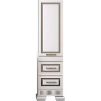 Шкаф пенал Opadiris Оникс 50 R Белый глянцевый с серебристой патиной арт-Z0000005504 — фото 1, Пеналы для ванной комнаты