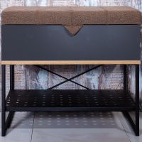 Банкетка Бриклаер Форест 60 Дуб золотой Антрацит арт-4627125414732 — фото 1, Комплектующие для мебели в ванной