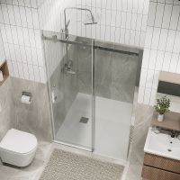 Душевая дверь Grossman Classic 100 профиль Хром стекло прозрачное арт-100.K33.04.100.10.00 — фото 4, Раздвижные душевые двери