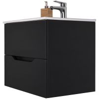 Тумба с раковиной Orange подвесная Черная матовая арт-Li-80Tub+Ra — фото 7, Тумбы с раковиной