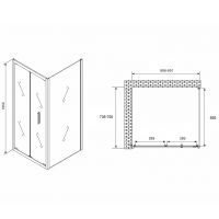 Душевой уголок Abber Sonnenstrand 90х75 профиль Черный стекло прозрачное арт-AG07090B-S75B — фото 5, Прямоугольные душевые уголки