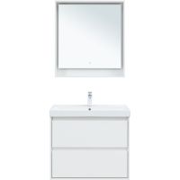 Тумба под раковину Aquanet Милан 80 подвесная Белый глянец арт-336369 — фото 8, Тумбы под раковину