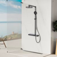 Душевая система Vincea Aspire Вороненая сталь арт-VSFS-4AS1GM — фото 2, Душевые стойки