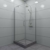 Душевой уголок Triton Терра-Хром 90х90 профиль Хром стекло прозрачное арт-Щ0000053609 — фото 1, Квадратные душевые уголки