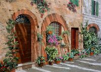 Фреска Ortograf Городской пейзаж живопись 11718 Фактура бархат FX Флизелин (3,8*2,7) Бежевый/Разноцветный, Город/Цветы/Живопись арт-11718 (бархат FX) — фото 2, Фрески