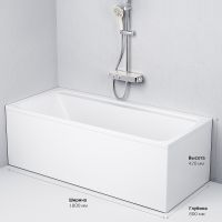 Товар: Акриловая ванна AM.PM Inspire V2.0 180x80 без гидромассажа арт-W52A-180-080W-A - фото 10 Акриловая ванна AM.PM Inspire V2.0 180x80 без гидромассажа арт-W52A-180-080W-A — фото 10, Акриловые ванны