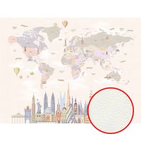 Фреска детская Ortograf Little Friends 34379 Фактура флок FLK Флизелин (4*3) Бежевый/Розовый, Карты/Город арт-34379 (флок FLK) — фото 1, Фрески