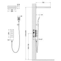 Душевая система Timo Petruma с термостатом Черный арт-SX-5039/03SM — фото 2, Встраиваемые душевые комплекты