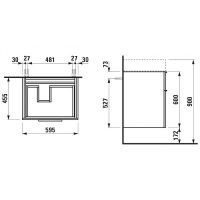 Тумба под раковину Laufen Kartell 60 подвесная Оранжевая глянцевая арт-4.0755.2.033.635.1 — фото 2, Тумбы под раковину